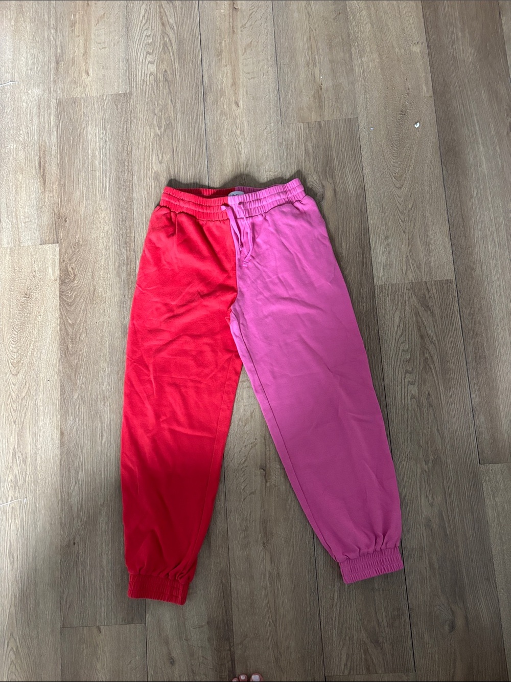 Women’s Two-Tone Red & Pink Jogger Sweatpants
